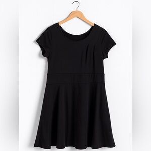 My Collection size large black flared dress with back zipper.